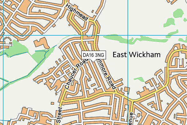 DA16 3NG map - OS VectorMap District (Ordnance Survey)