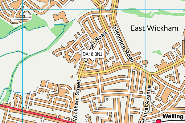 DA16 3NJ map - OS VectorMap District (Ordnance Survey)