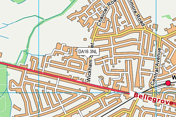 DA16 3NL map - OS VectorMap District (Ordnance Survey)