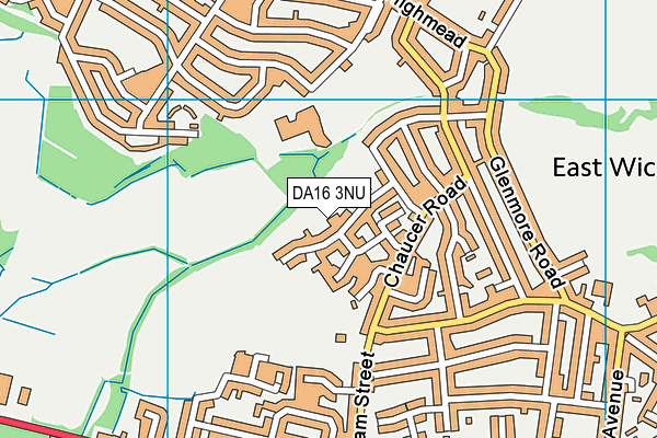DA16 3NU map - OS VectorMap District (Ordnance Survey)
