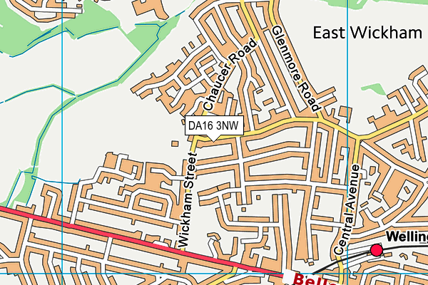 DA16 3NW map - OS VectorMap District (Ordnance Survey)