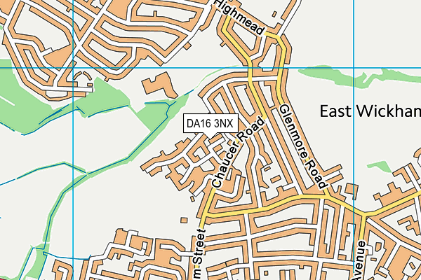 DA16 3NX map - OS VectorMap District (Ordnance Survey)