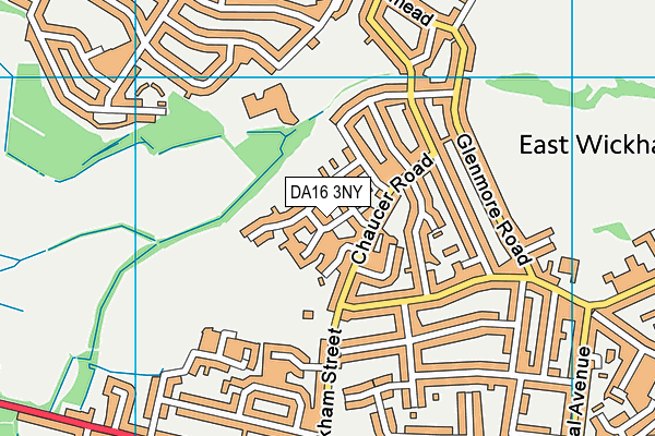 DA16 3NY map - OS VectorMap District (Ordnance Survey)