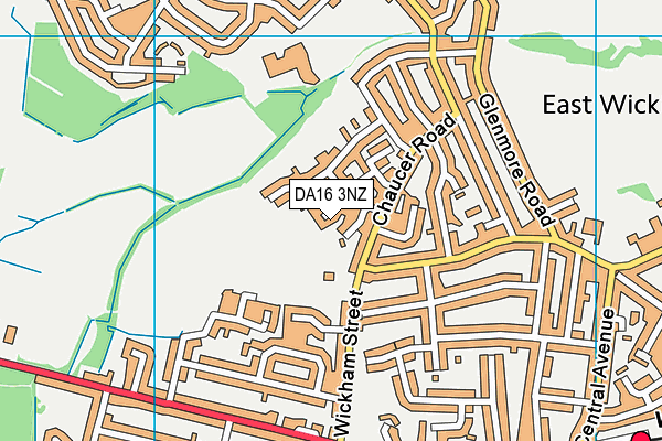 DA16 3NZ map - OS VectorMap District (Ordnance Survey)