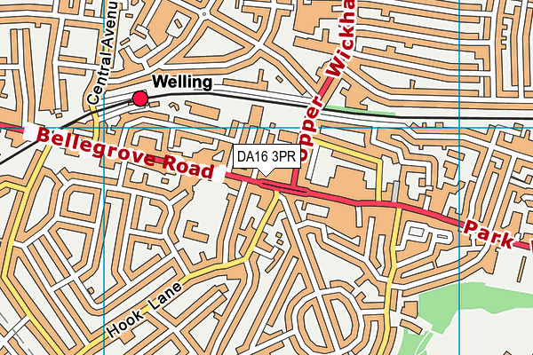 DA16 3PR map - OS VectorMap District (Ordnance Survey)