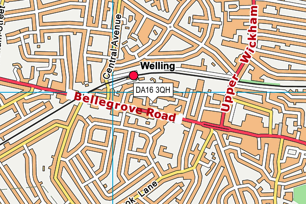 DA16 3QH map - OS VectorMap District (Ordnance Survey)