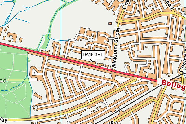 DA16 3RT map - OS VectorMap District (Ordnance Survey)