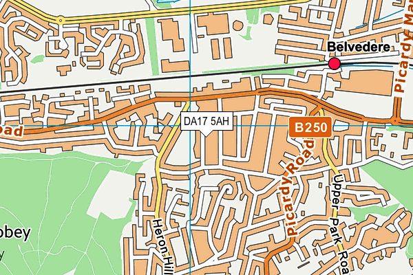 DA17 5AH map - OS VectorMap District (Ordnance Survey)