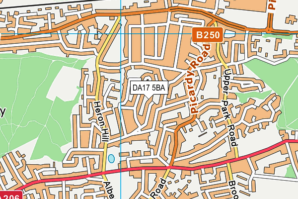 DA17 5BA map - OS VectorMap District (Ordnance Survey)