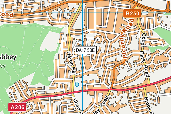DA17 5BE map - OS VectorMap District (Ordnance Survey)