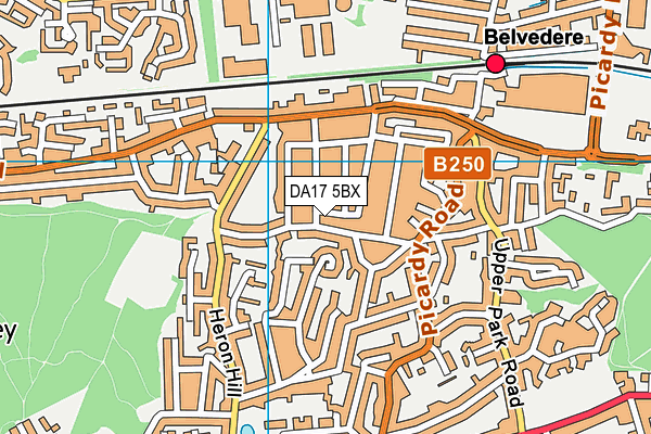 DA17 5BX map - OS VectorMap District (Ordnance Survey)