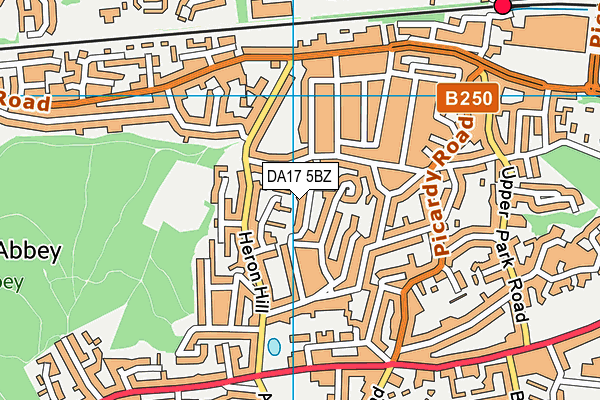 DA17 5BZ map - OS VectorMap District (Ordnance Survey)