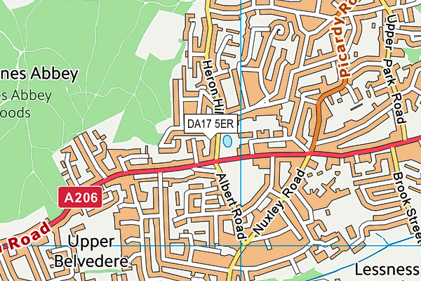 DA17 5ER map - OS VectorMap District (Ordnance Survey)