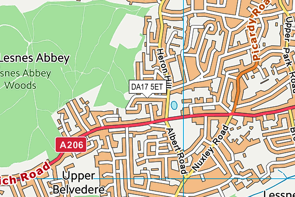 DA17 5ET map - OS VectorMap District (Ordnance Survey)