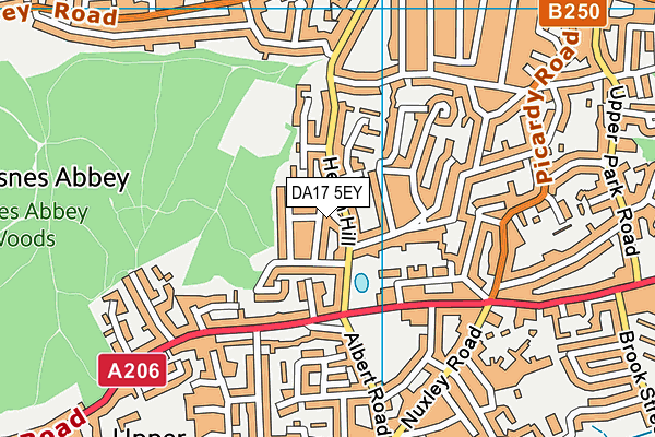 DA17 5EY map - OS VectorMap District (Ordnance Survey)