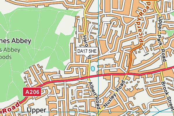 DA17 5HE map - OS VectorMap District (Ordnance Survey)