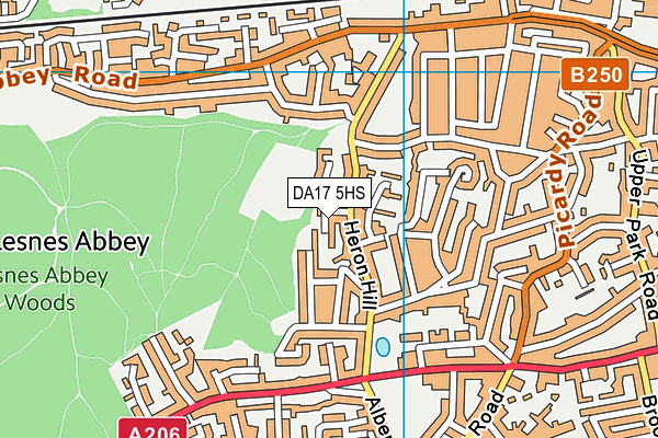 DA17 5HS map - OS VectorMap District (Ordnance Survey)