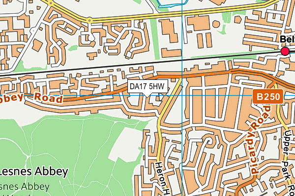 DA17 5HW map - OS VectorMap District (Ordnance Survey)