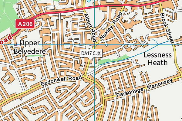 DA17 5JX map - OS VectorMap District (Ordnance Survey)