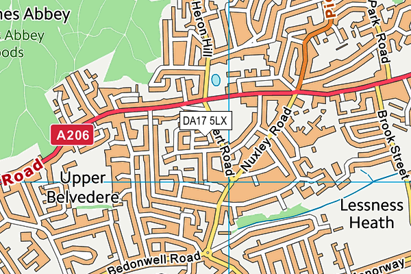 DA17 5LX map - OS VectorMap District (Ordnance Survey)