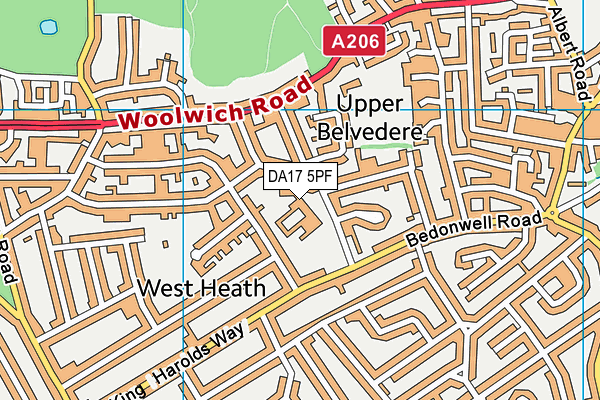 Bedonwell Junior School map (DA17 5PF) - OS VectorMap District (Ordnance Survey)