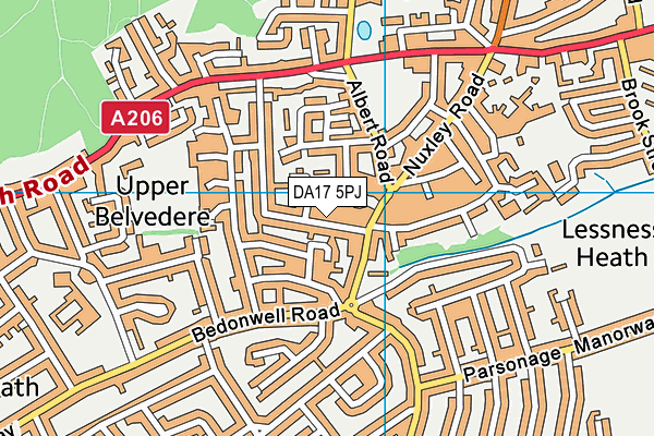 DA17 5PJ map - OS VectorMap District (Ordnance Survey)