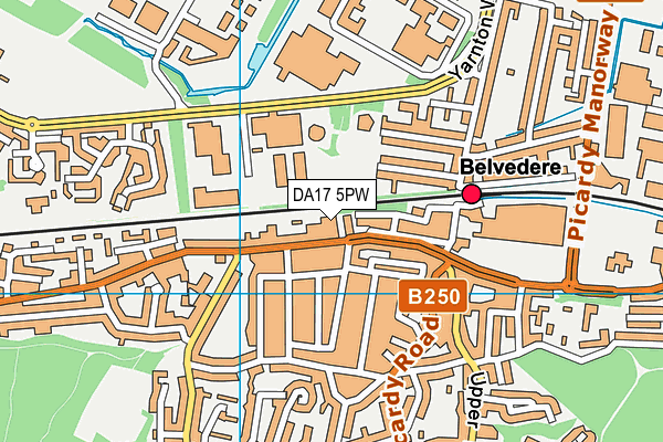 DA17 5PW map - OS VectorMap District (Ordnance Survey)