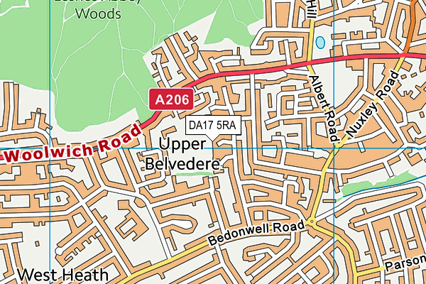 DA17 5RA map - OS VectorMap District (Ordnance Survey)