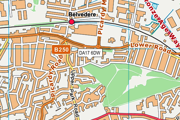 DA17 6DW map - OS VectorMap District (Ordnance Survey)