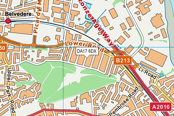 DA17 6DX map - OS VectorMap District (Ordnance Survey)