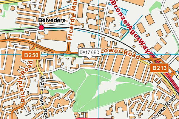 DA17 6ED map - OS VectorMap District (Ordnance Survey)