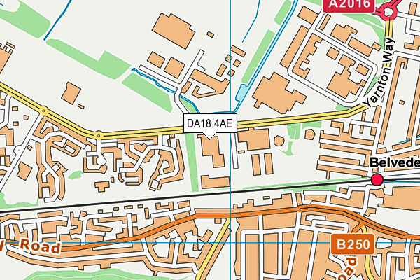 DA18 4AE map - OS VectorMap District (Ordnance Survey)