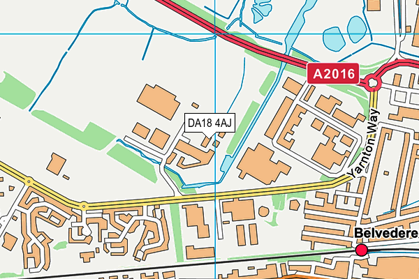 DA18 4AJ map - OS VectorMap District (Ordnance Survey)