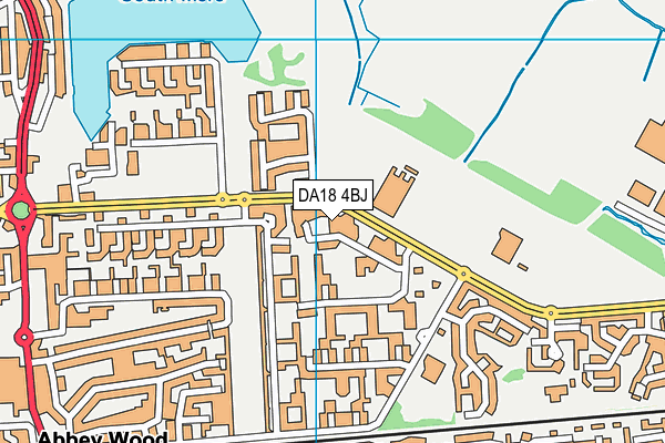 DA18 4BJ map - OS VectorMap District (Ordnance Survey)