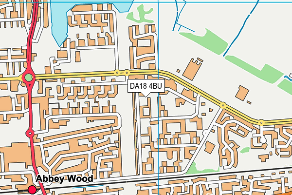 DA18 4BU map - OS VectorMap District (Ordnance Survey)