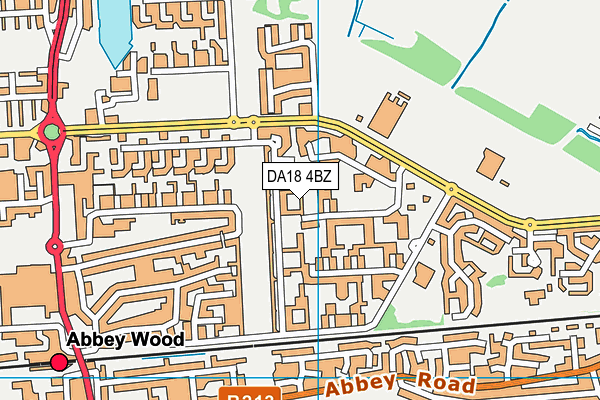DA18 4BZ map - OS VectorMap District (Ordnance Survey)