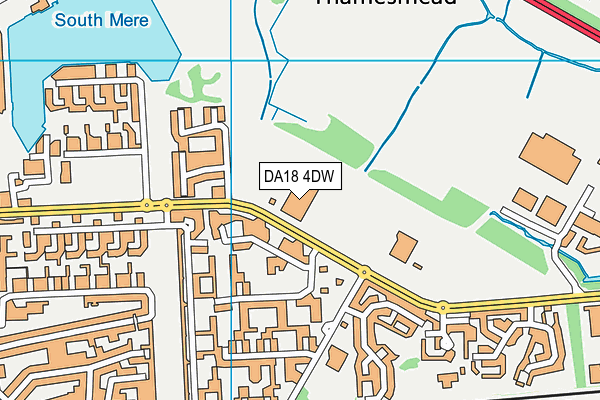 DA18 4DW map - OS VectorMap District (Ordnance Survey)