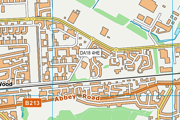 DA18 4HE map - OS VectorMap District (Ordnance Survey)
