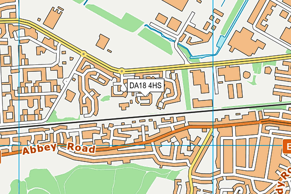 DA18 4HS map - OS VectorMap District (Ordnance Survey)