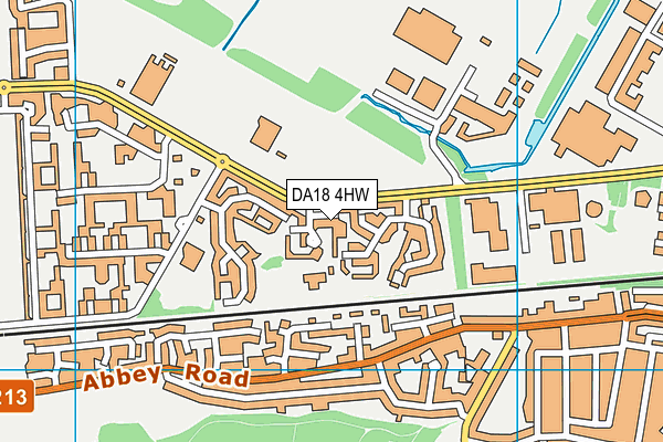 DA18 4HW map - OS VectorMap District (Ordnance Survey)