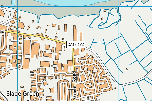 DA18 4YZ map - OS VectorMap District (Ordnance Survey)