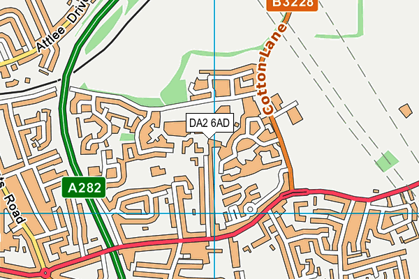 DA2 6AD map - OS VectorMap District (Ordnance Survey)