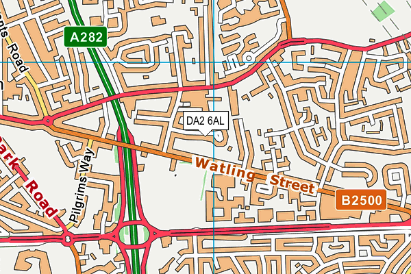 DA2 6AL map - OS VectorMap District (Ordnance Survey)