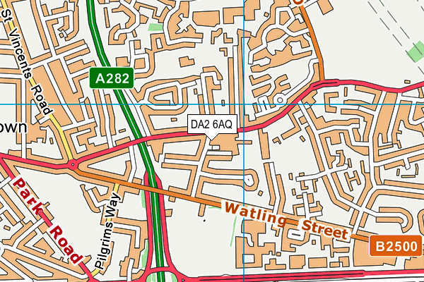 DA2 6AQ map - OS VectorMap District (Ordnance Survey)