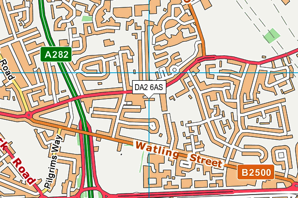 DA2 6AS map - OS VectorMap District (Ordnance Survey)