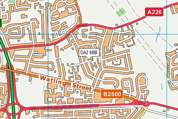 DA2 6BB map - OS VectorMap District (Ordnance Survey)