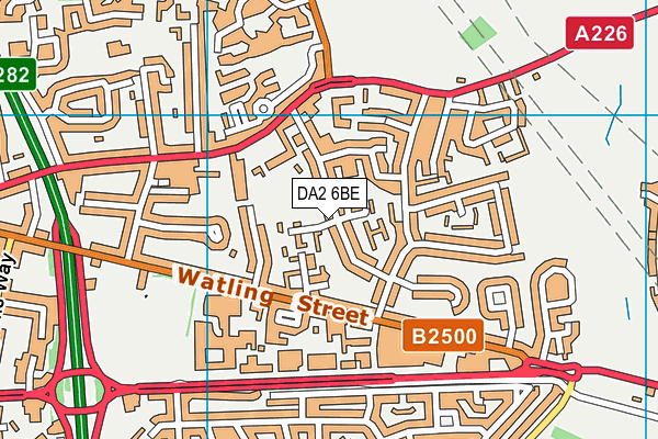 DA2 6BE map - OS VectorMap District (Ordnance Survey)