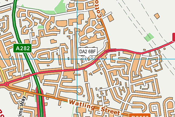 DA2 6BF map - OS VectorMap District (Ordnance Survey)