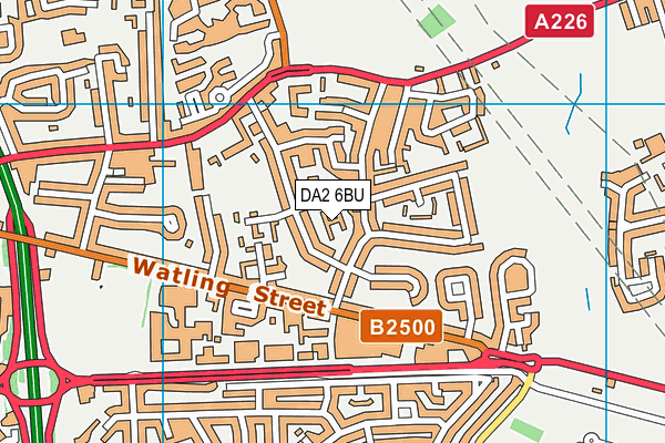 DA2 6BU map - OS VectorMap District (Ordnance Survey)