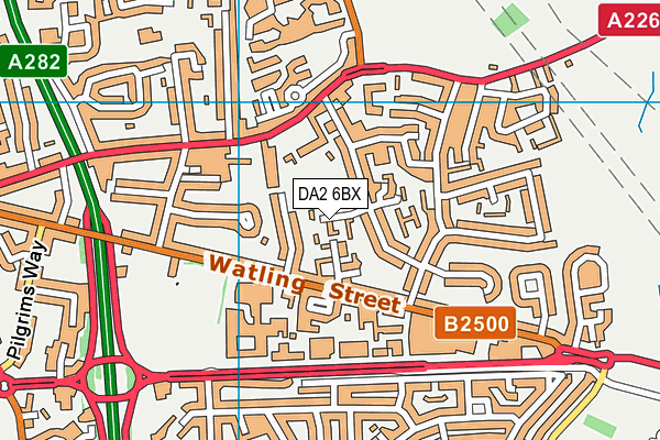 DA2 6BX map - OS VectorMap District (Ordnance Survey)